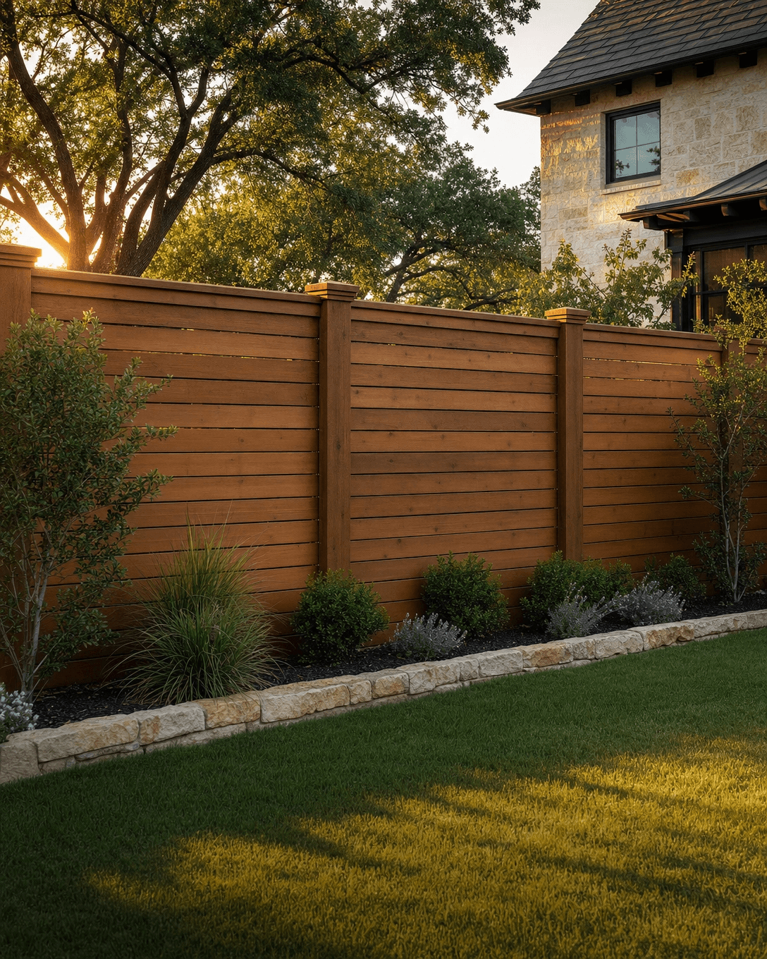 Custom cedar privacy fence built in San Antonio, Texas by Klema Builders