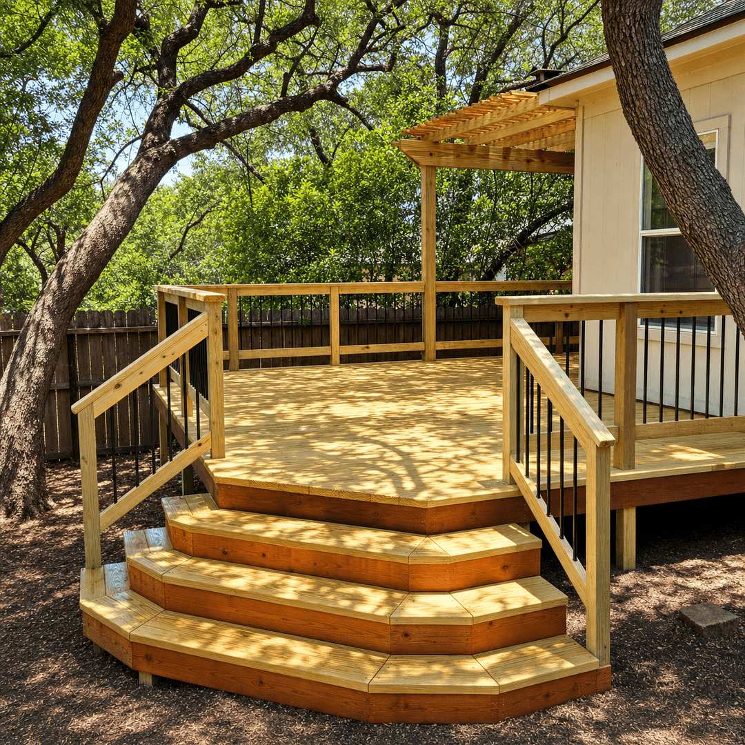 Custom deck overlooking the Texas Hill Country